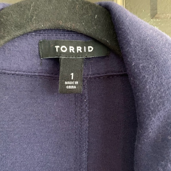Torrid New without tags - size 1 knit blue / navy trench coat - lightweight - Picture 2 of 5